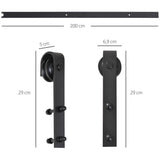 Sliding door track kit, up to 90 kg, carbon steel, 200 cm, black, tools included (3)