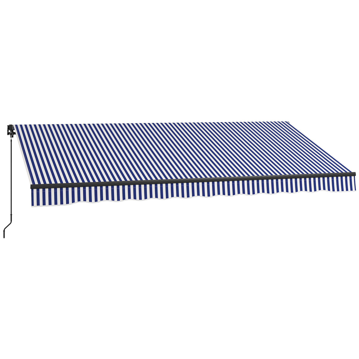 Sun awning, awning, patio awning, incl. hand crank, weather-resistant, 396 cm x 300 cm, blue + white