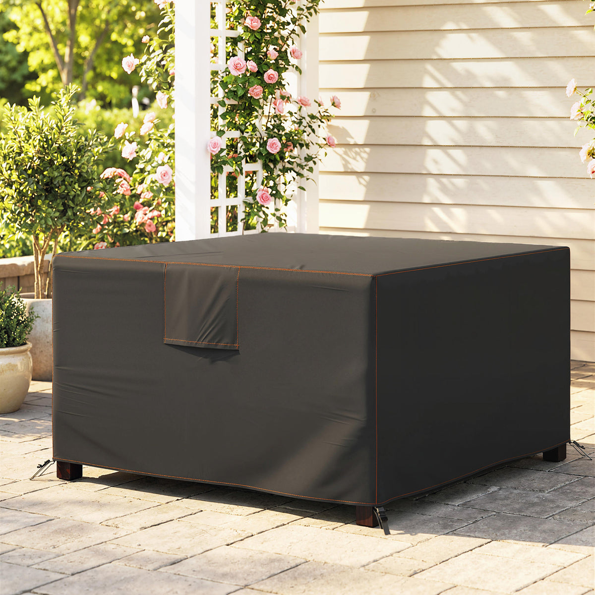 Garden furniture cover, winterproof, waterproof, anti-UV, protective tarp, 420D Oxford fabric, 125x125x74cm (2)
