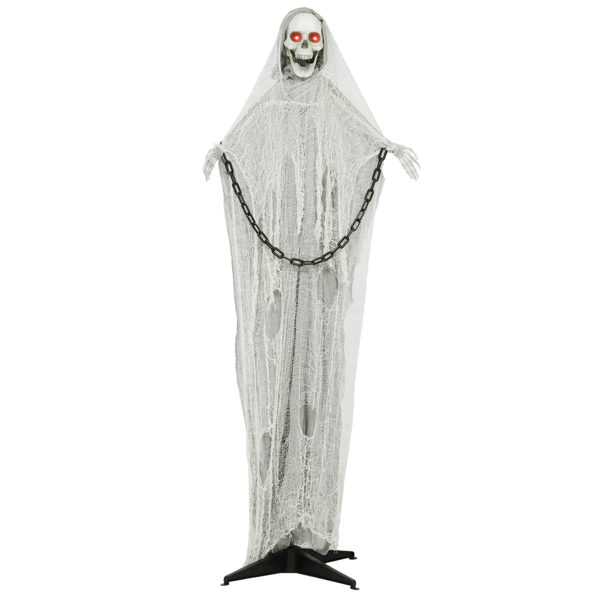 Halloween Decoration Grim Reaper Outdoor 183cm Animated Talking Halloween Reaper with Glowing Eyes Scary Sound