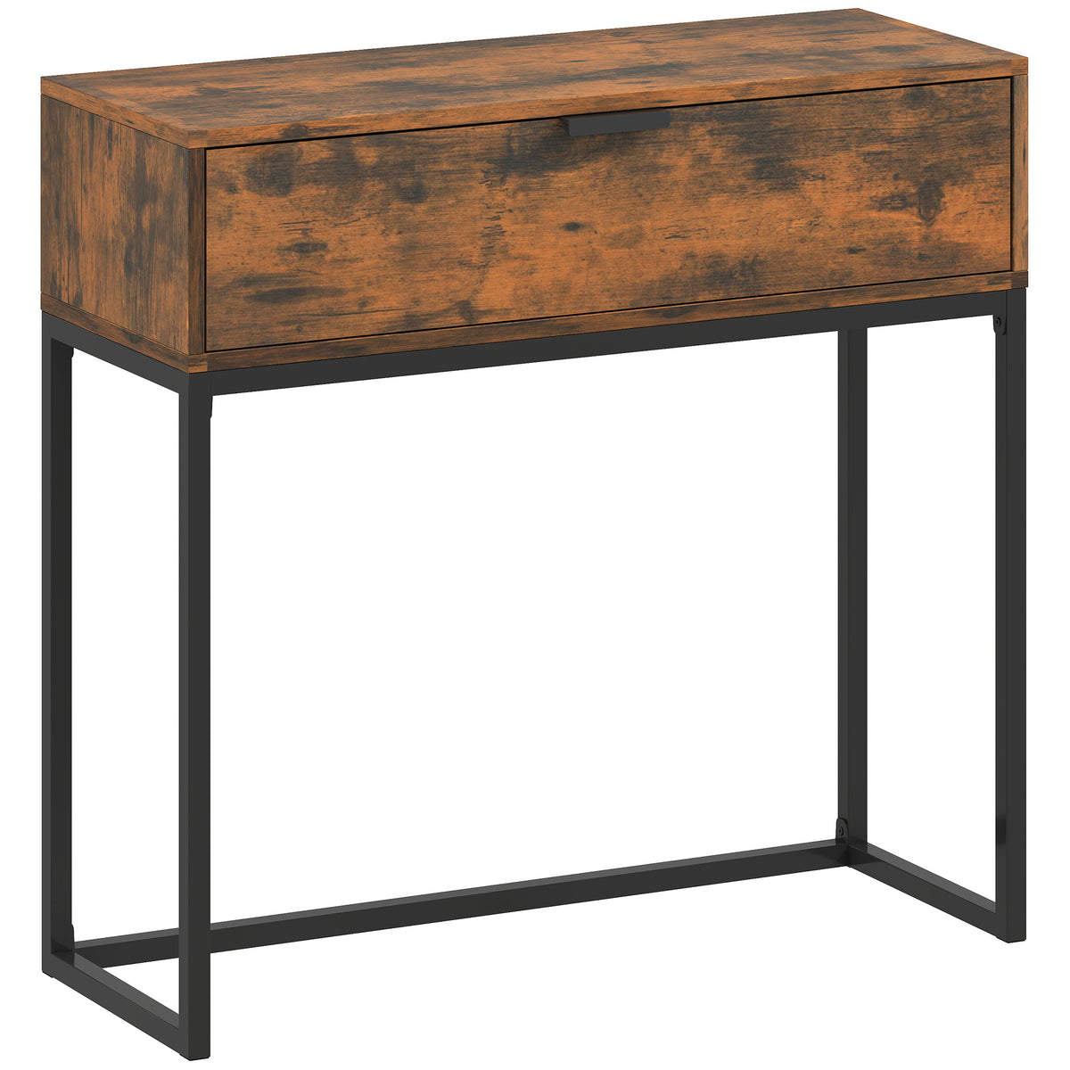 Console table hallway table with drawer, industrial design, hallway living room, 80x30x76 cm, black