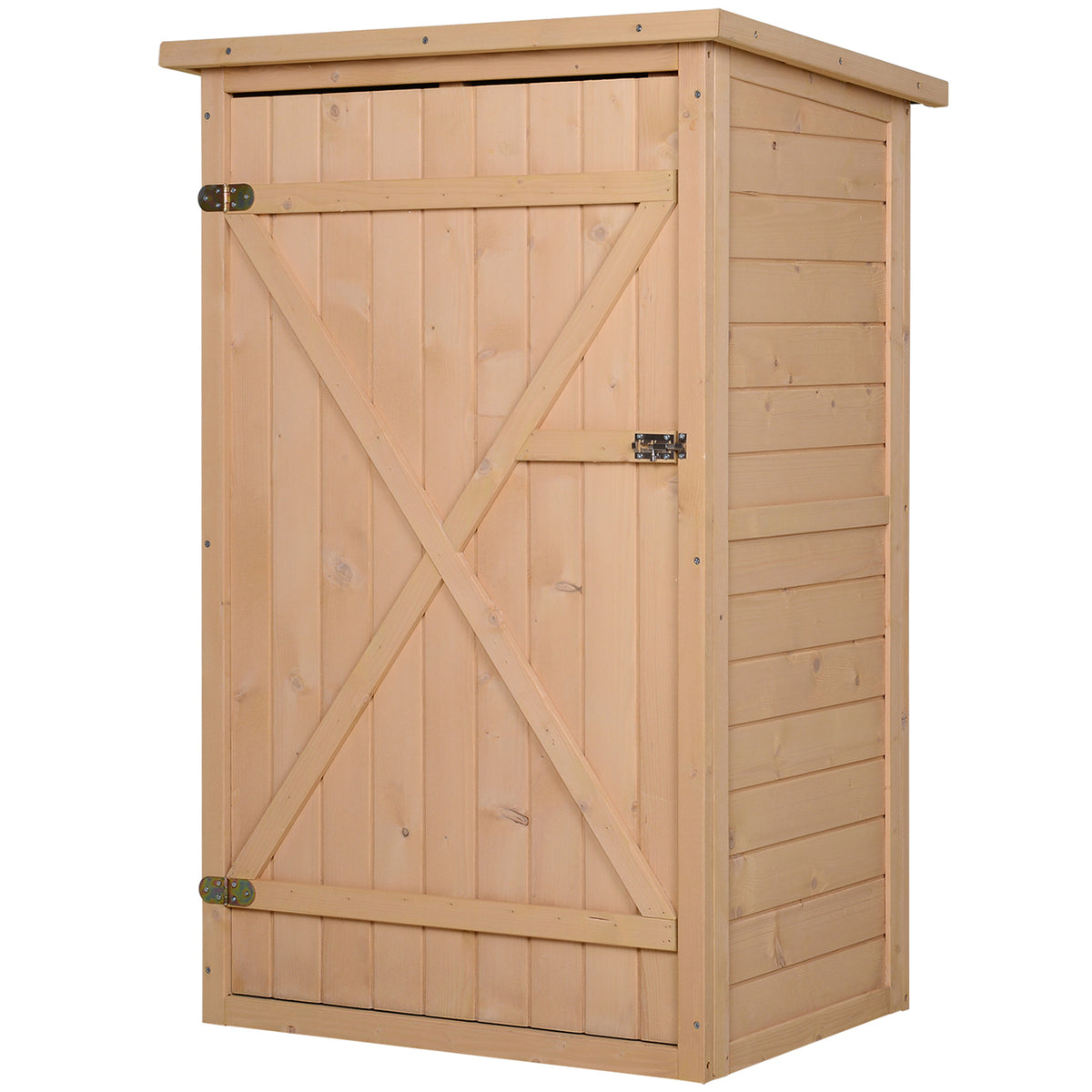 Tool shed with shelves weather-resistant 75 x 56 x 115cm natural wood