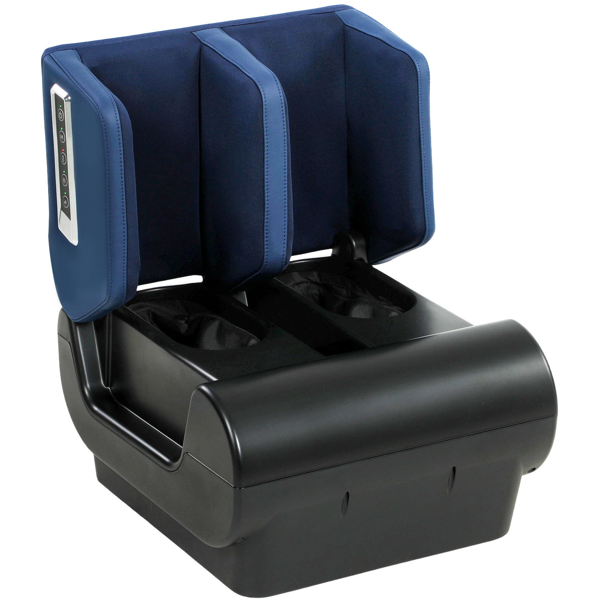 2-in-1 leg massager with heat, air compression, timer, 3 modes & intensities, blue and black