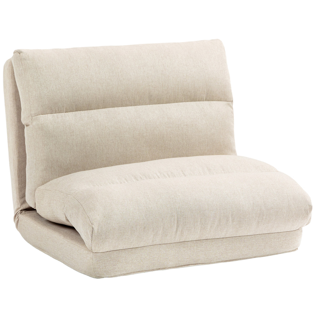 Bean bag with bed function, adjustable backrest, foldable, up to 120kg, 70 x 72 x 56 cm, beige