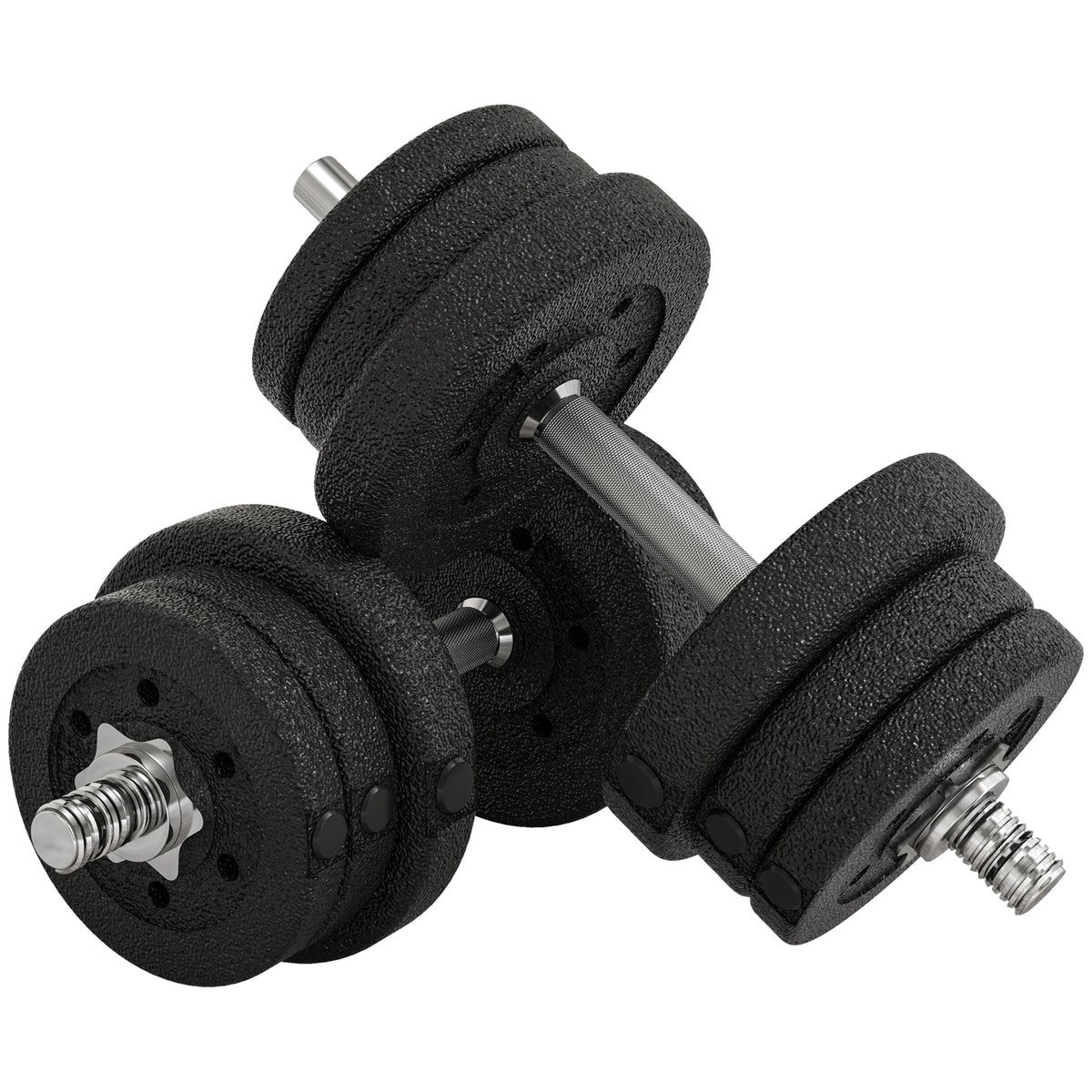 Dumbbell Set 25KG Dumbbell Set with Weight Plates for Home Office Gym Steel Faux Leather Black