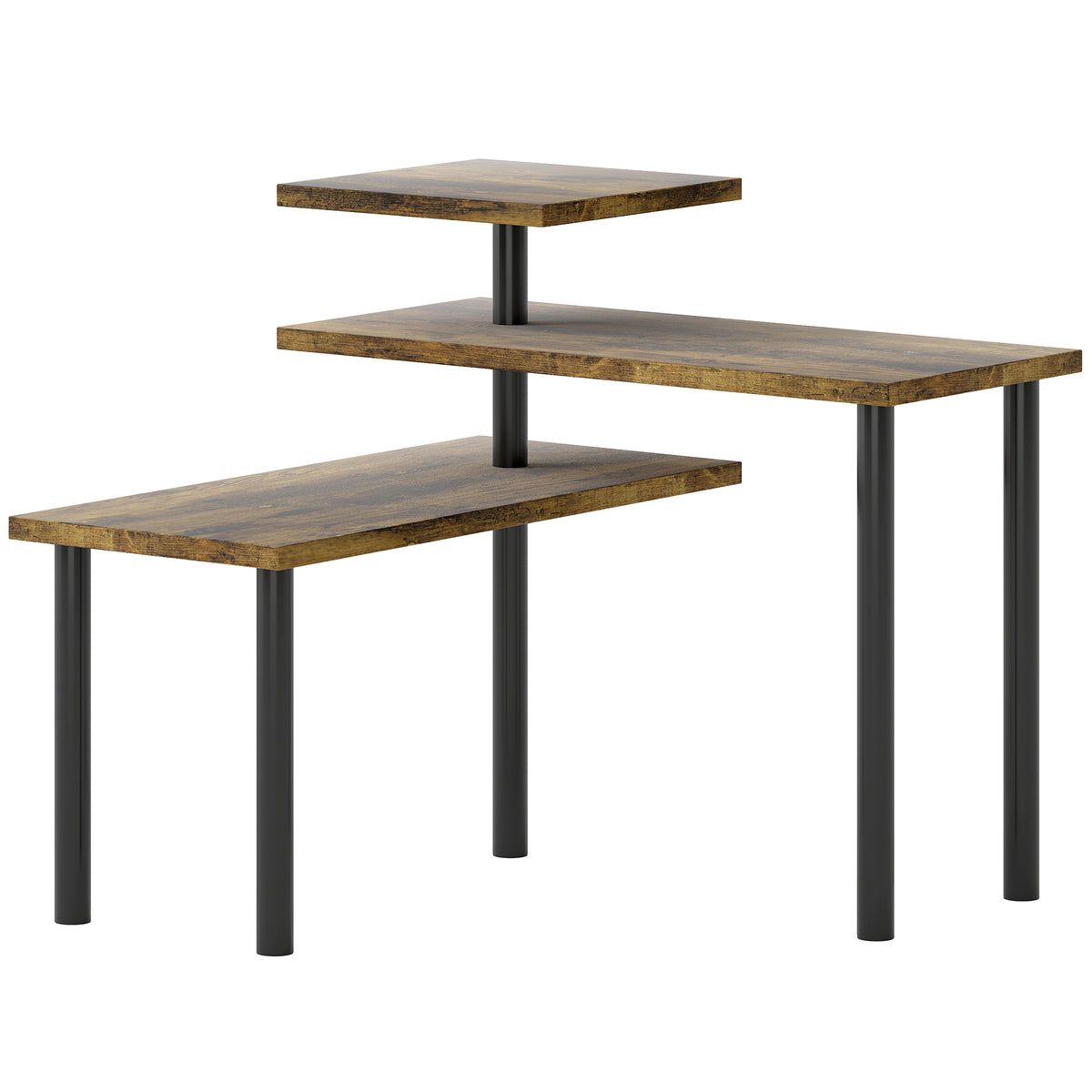 Kitchen shelf, rotating microwave shelf with 3 tiers, industrial metal floor shelf, 40 x 18 x 36.5 cm