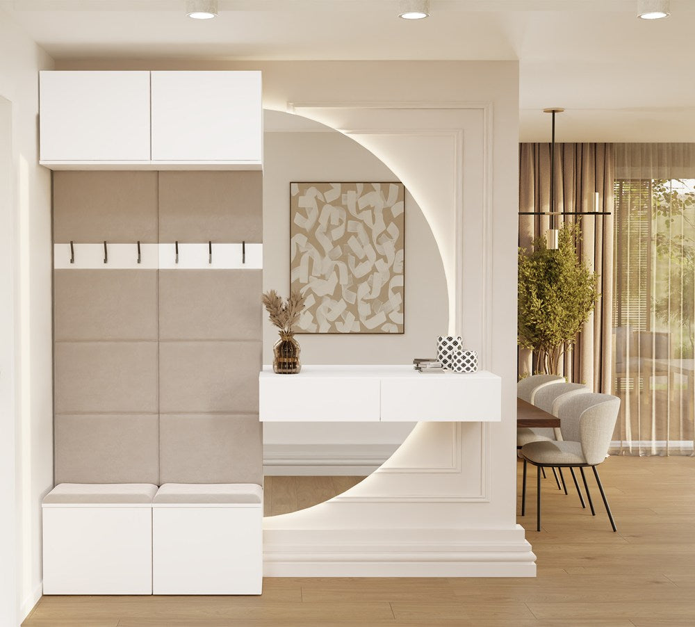Doppel-Garderobenpaneel HAGA II 2W Garderobe für Flur WEISS – Produktabbildung 2