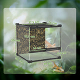 Glass terrarium for reptiles, raised & waterproof base, button lock (3)