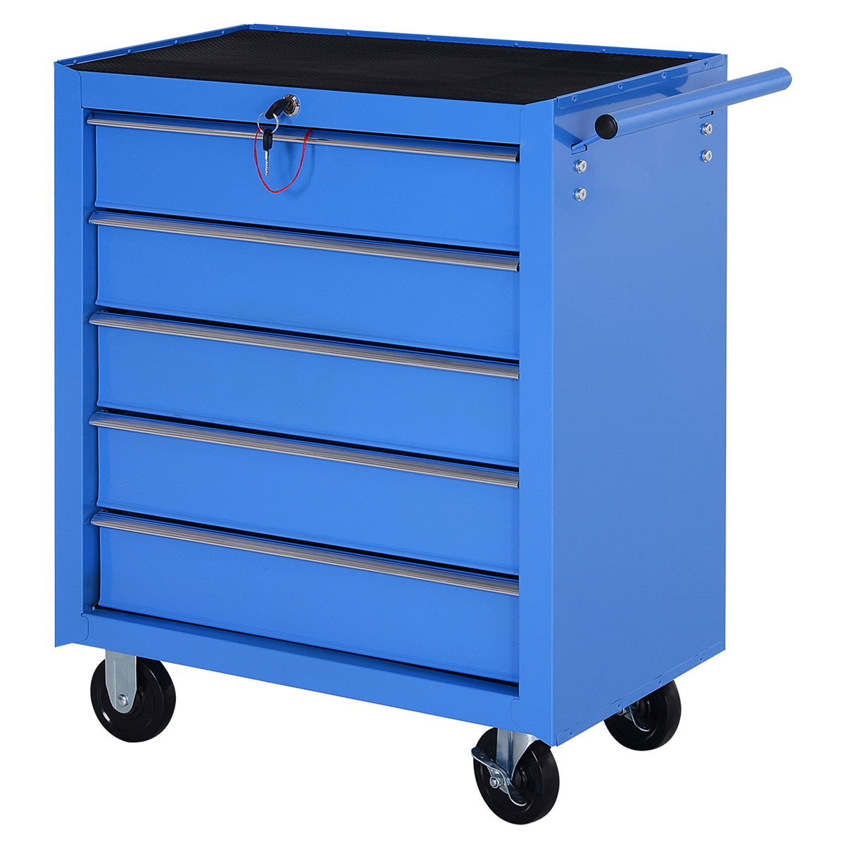 Mobile workshop trolley tool cart rolling cart tool box with 5 drawers blue