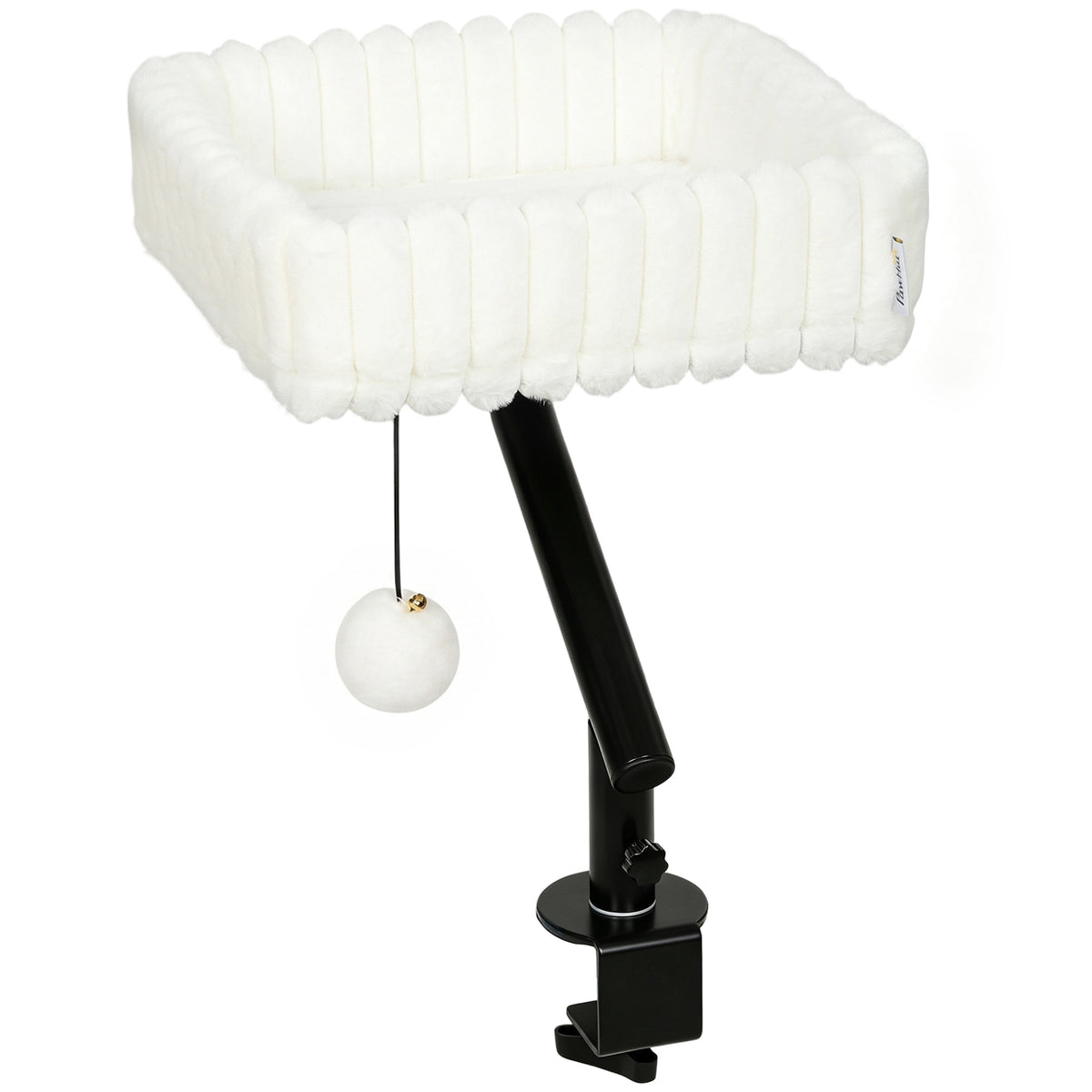 Cat Desk Bed, Cat Bed for Desk with 360° Rotation, Hanging Ball, Adjustable Clamp for Cats Under 6 kg
