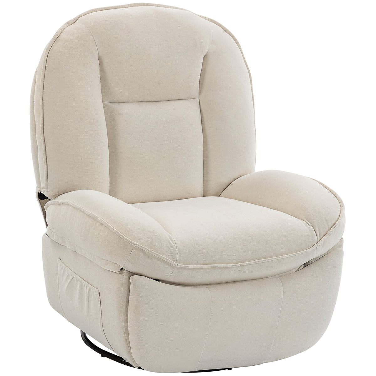 Recliner, Swivel Rocking Chair with Deep Seat, Thick Back Cushion, Easy Assembly, Cream