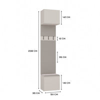 Garderobe Doppel-Kleiderpaneel HAGA II 2W KASCHMIR BEIGE – Produktabbildung 8