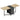 Folding table dining table side table oak metal frame kitchen living room dark wood color+black
