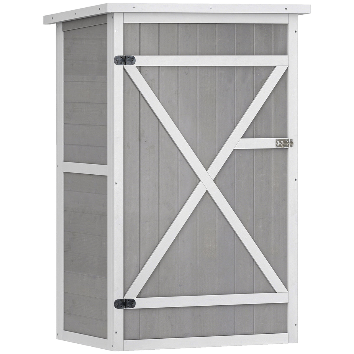 Weather-resistant garden shed with shelves 75 x 56 x 115cm grey