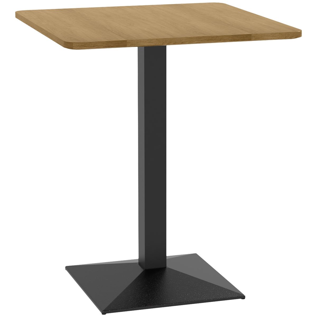 Dining table, square kitchen table for 2 people, dining room table with wood look, steel base, 70 x 70 x 75 cm