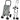 Shopping trolley, 46-liter bag, foldable shopping cart with cooler bag, adjustable handle, aluminum frame, gray