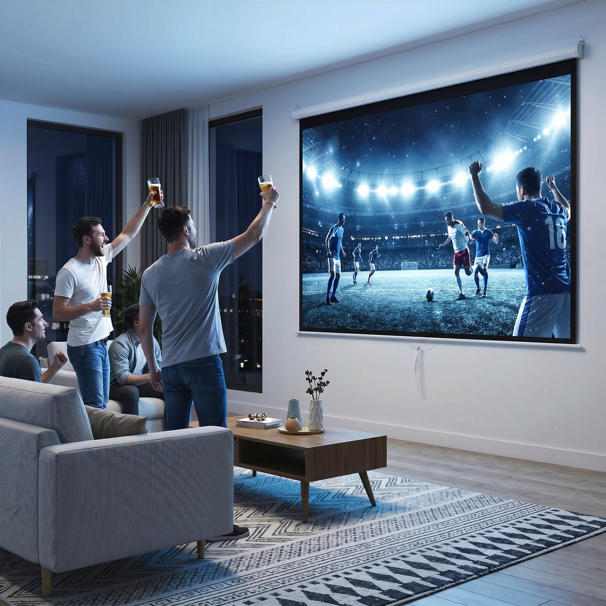 Projector Screen 244 x 183 cm 120 inch 4:3/ 16:9 Manual Projection Screen for Home Cinema (2)