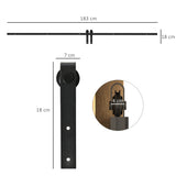 183 cm sliding door complete set, sliding door hardware with floor guide, sliding door track, rollers, sliding (3)