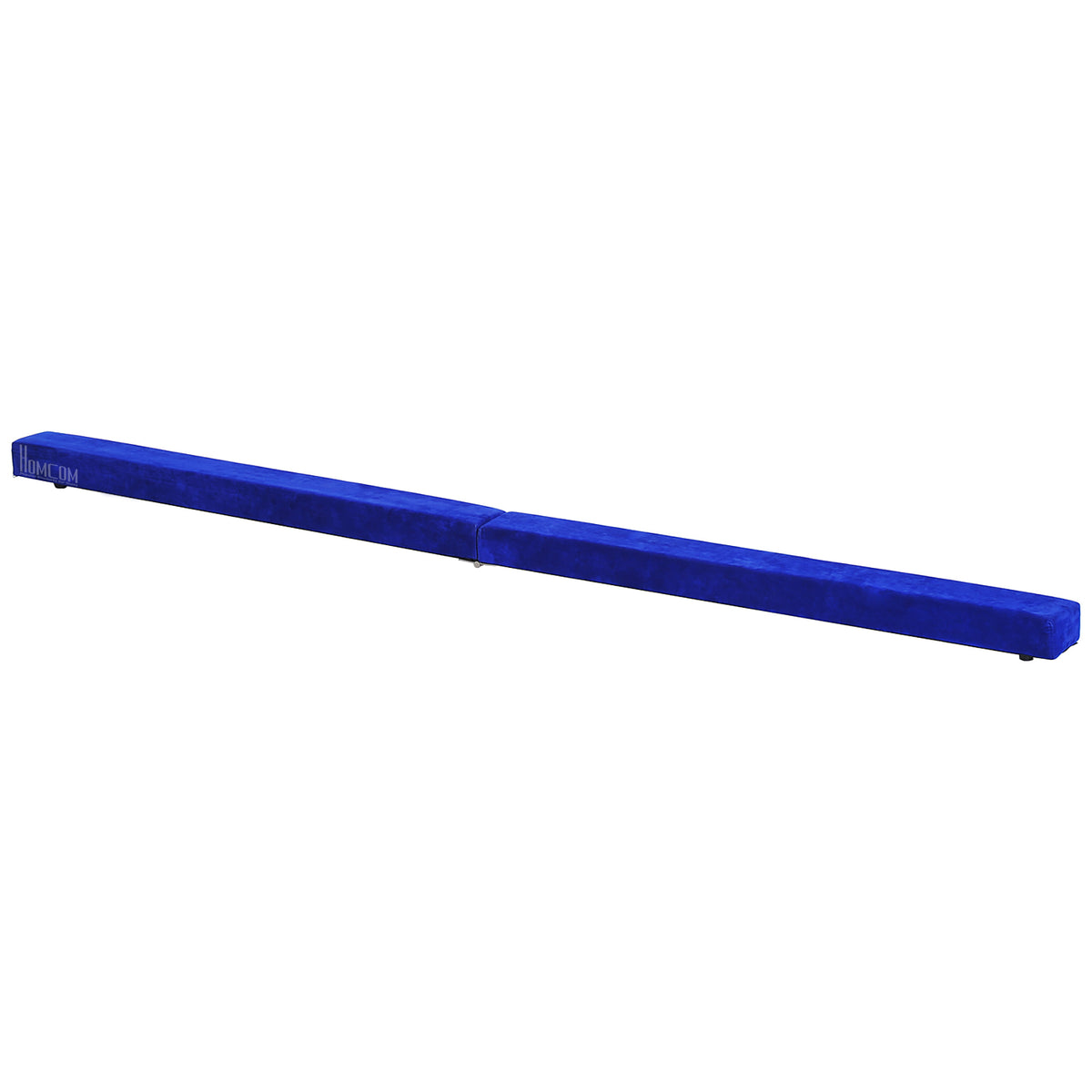 Foldable balance beam, non-slip, suede cover, sturdy wood, 210 x 10 x 6.5 cm, blue