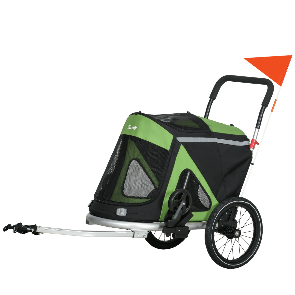 2-in-1 dog stroller, dog jogger, bicycle trailer up to 20kg, 2 reflectors, 1 safety leash, 150 x 68 x 95 cm