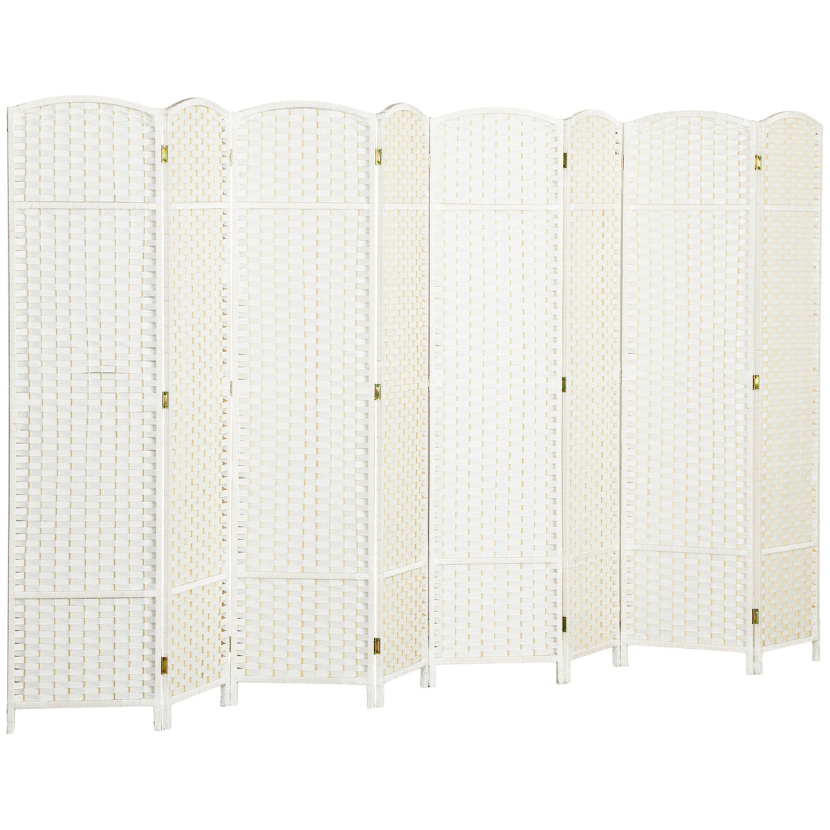 8-panel room divider, foldable privacy screen, privacy wall for living room, bedroom, home office, white