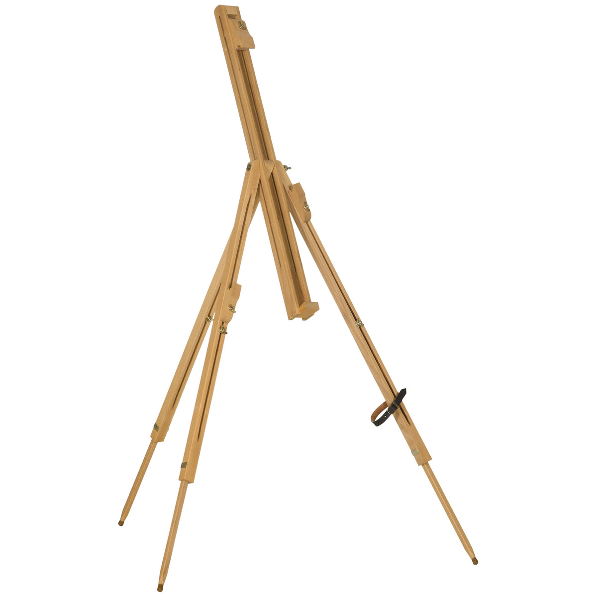 Easel, height-adjustable, foldable, natural beech wood, for canvases up to 107H cm