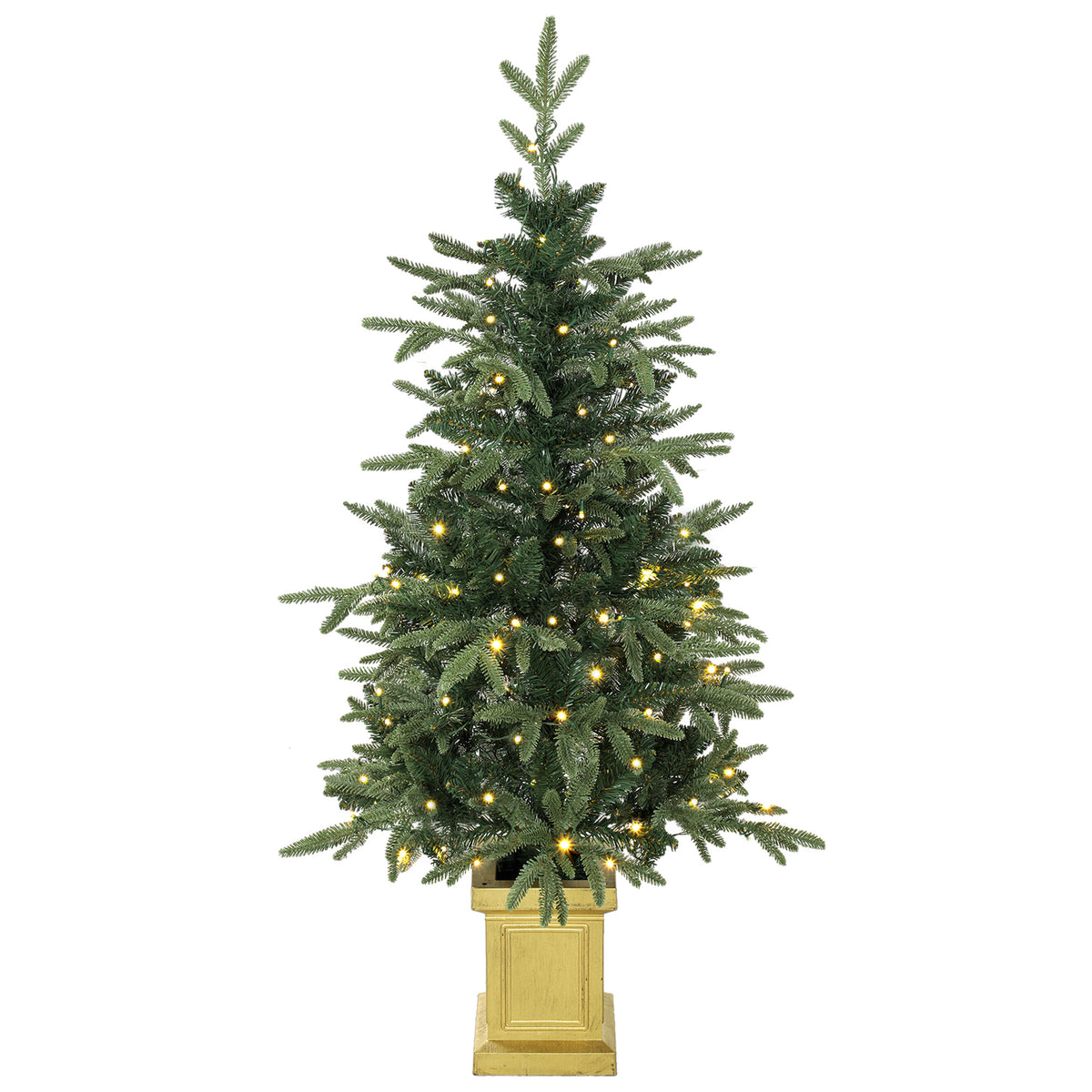 Artificial Christmas tree, 120 cm Christmas tree with 110 LED lights, 147 tips, 2 light colors, remote control