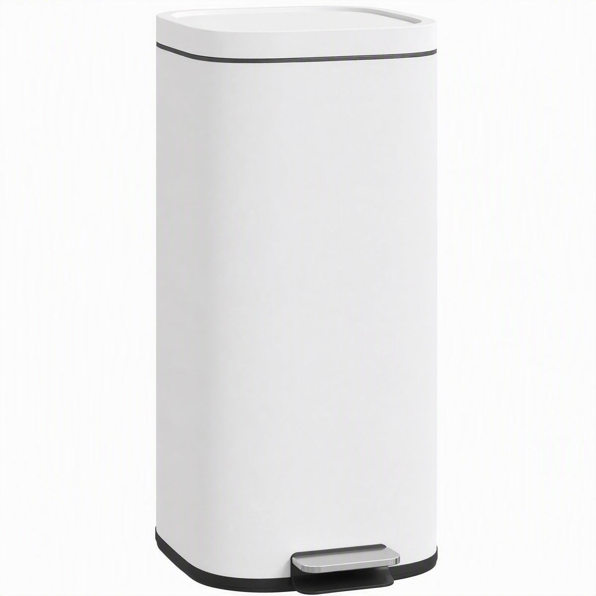 30L Kitchen Trash Can Pedal Bin with Lid, Soft-Close and Stay-Open Function for Kitchen, Home