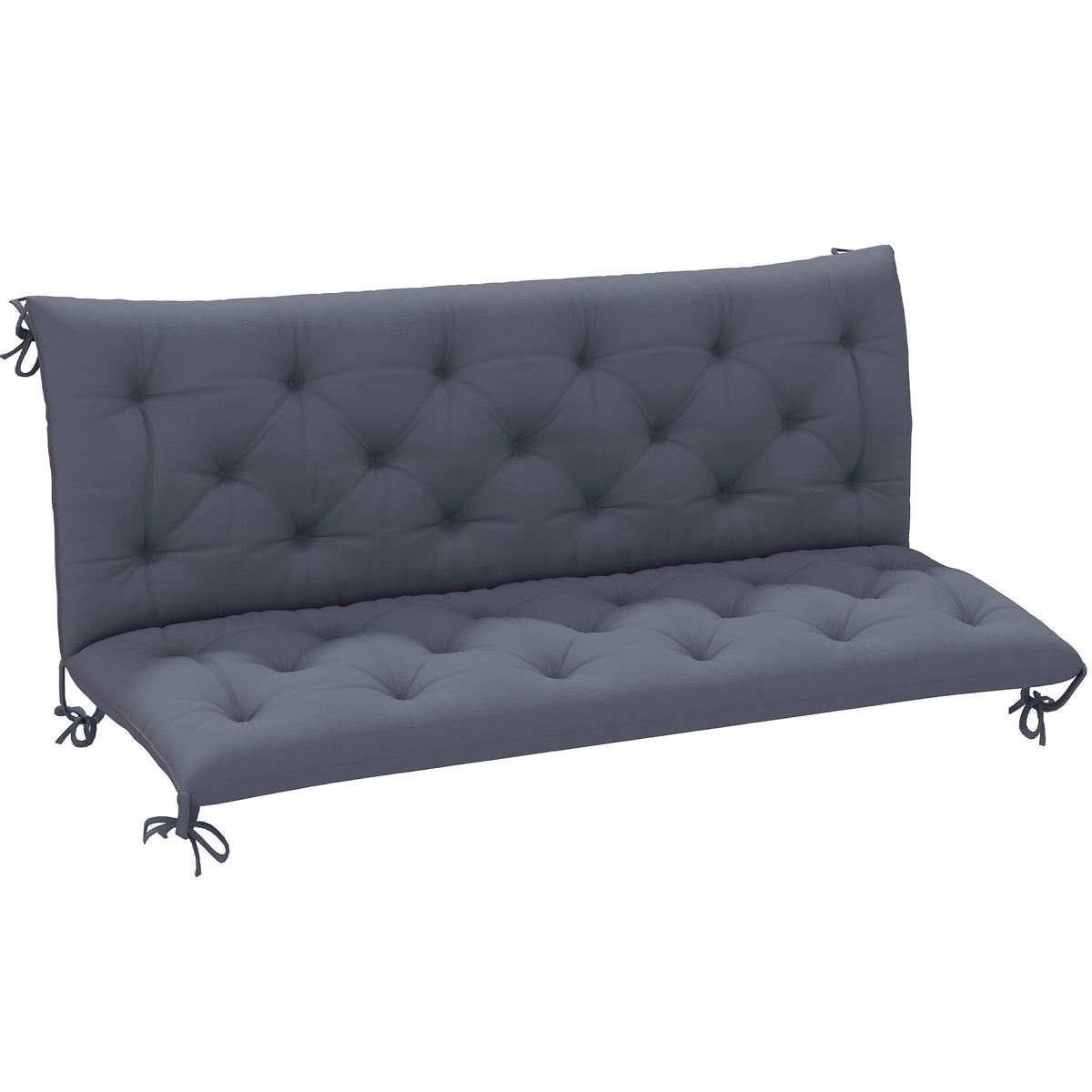 3-seater bench cushion 150 x 98 x 8 cm seat pad with ties back cushion for indoor/outdoor upholstery pad for