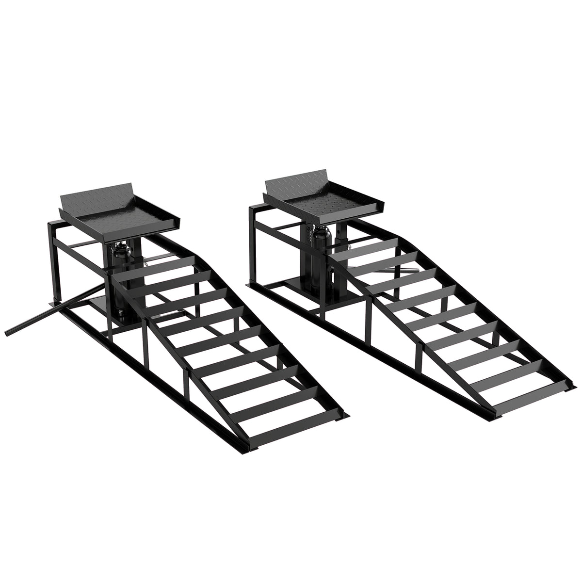 Set of 2 hydraulic adjustable ramps, threshold ramp, 3-ton capacity, curb ramp for tires up to 23 cm