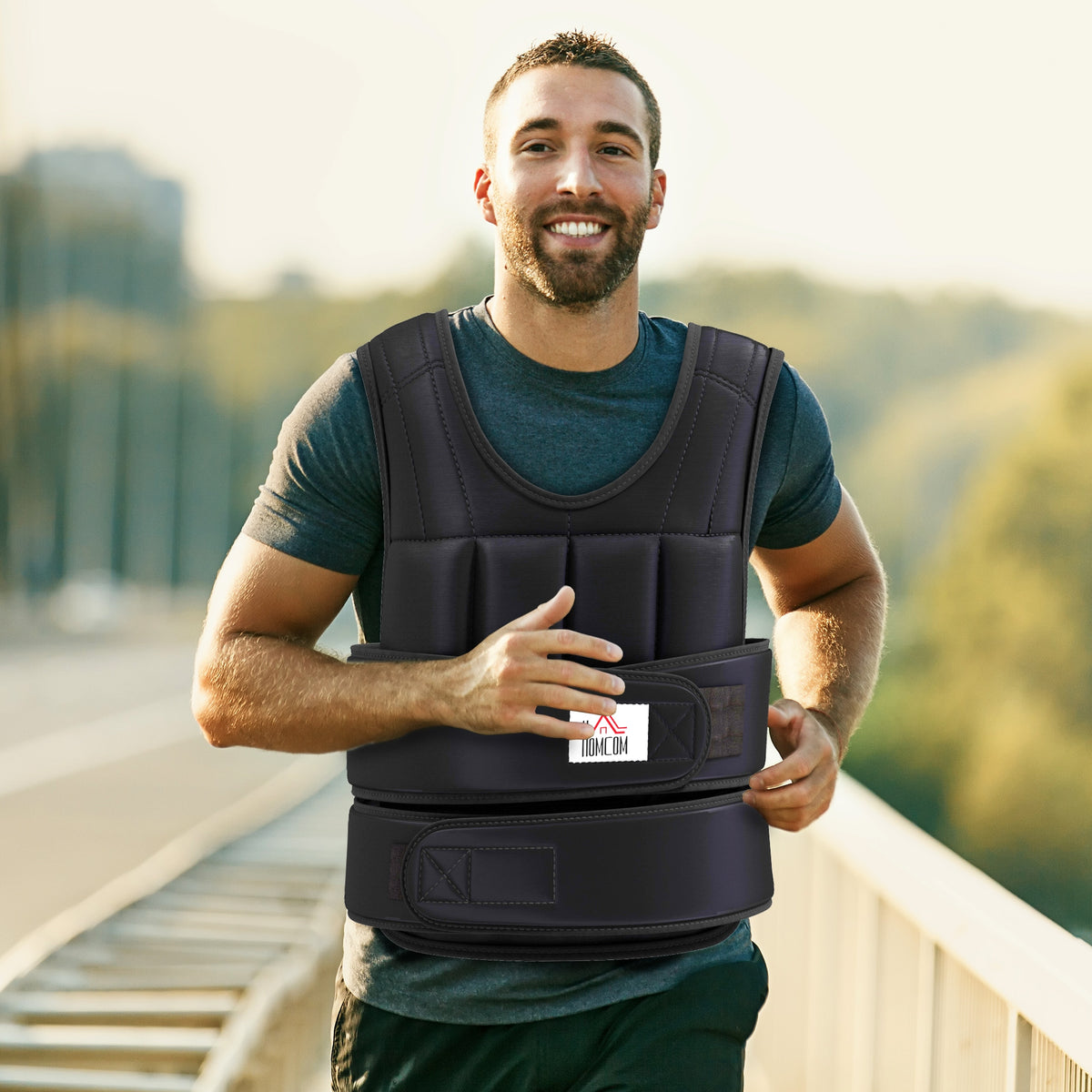 20 KG weighted vest, adjustable training vest with removable weights, black (2)