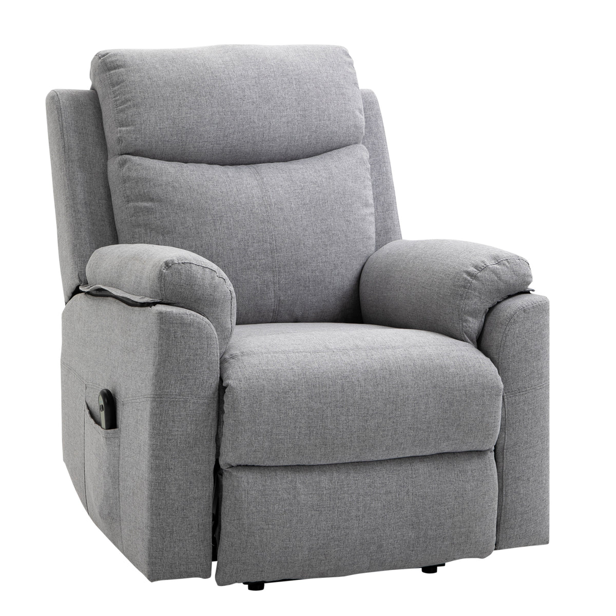 Recliner with lift-assist, electric, reclining function, remote control, pocket spring core, up to 120 kg, grey