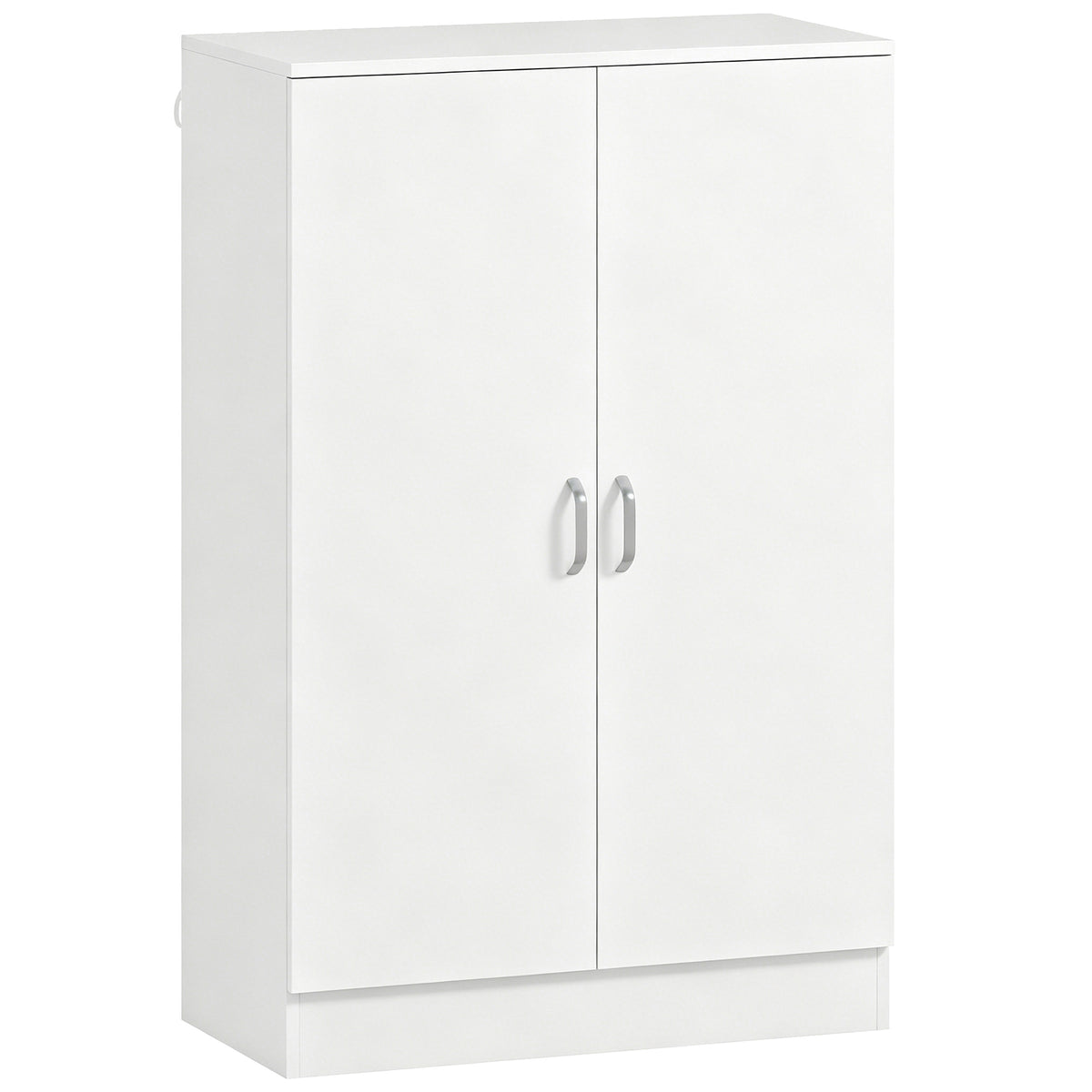 Shoe cabinet with 2 doors, 6 adjustable shelves, soft-close hinges for 21 pairs, white
