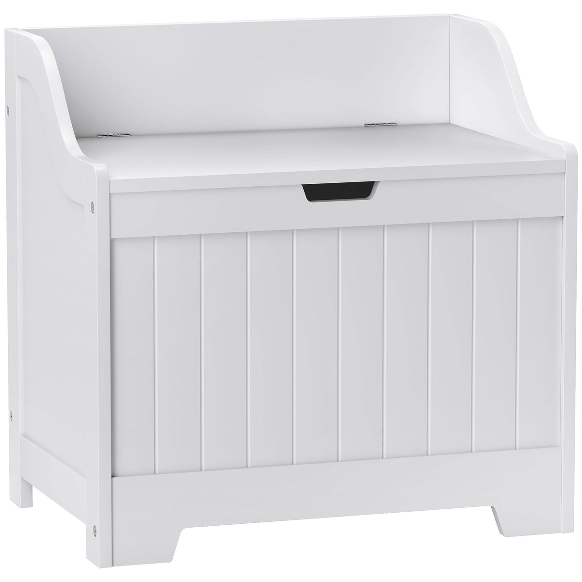 Storage chest, wooden box with lid, plenty of storage space, modern design, white