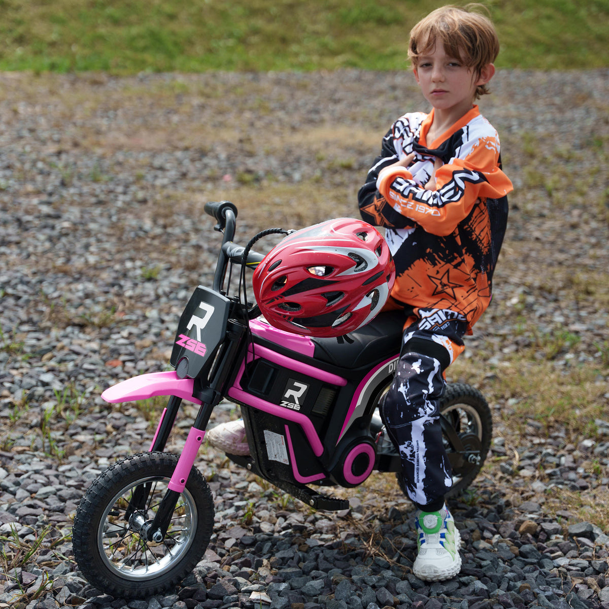 Electric motorcycle for kids, 24V children's motorcycle with horn, lights, twist-grip throttle, 8-16 km/h, 8-12 (2)
