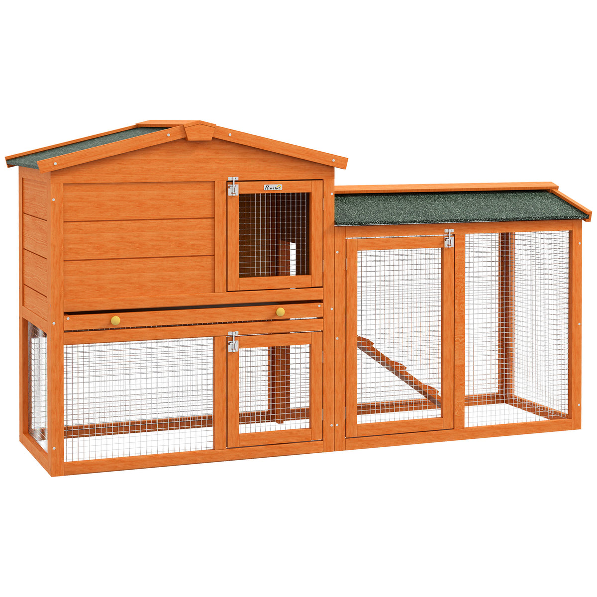 Small animal hutch, small animal cage, outdoor rabbit hutch, outdoor enclosure, winterproof, solid wood, 150 x