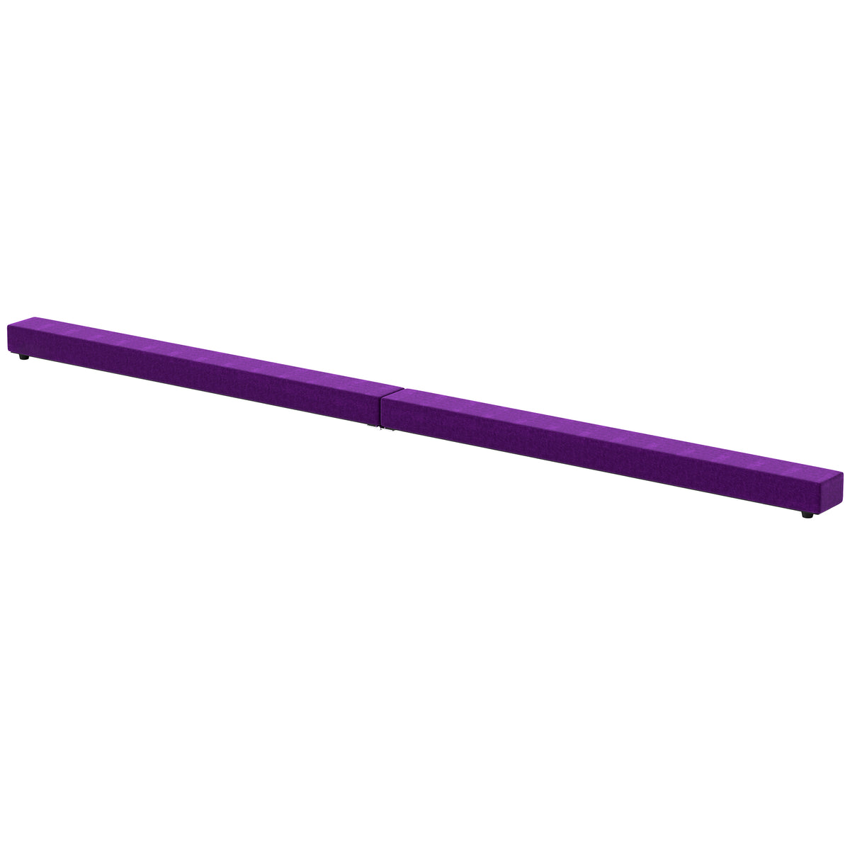 Foldable balance beam, non-slip, suede cover, sturdy wood, 210 x 10 x 6.5 cm, purple
