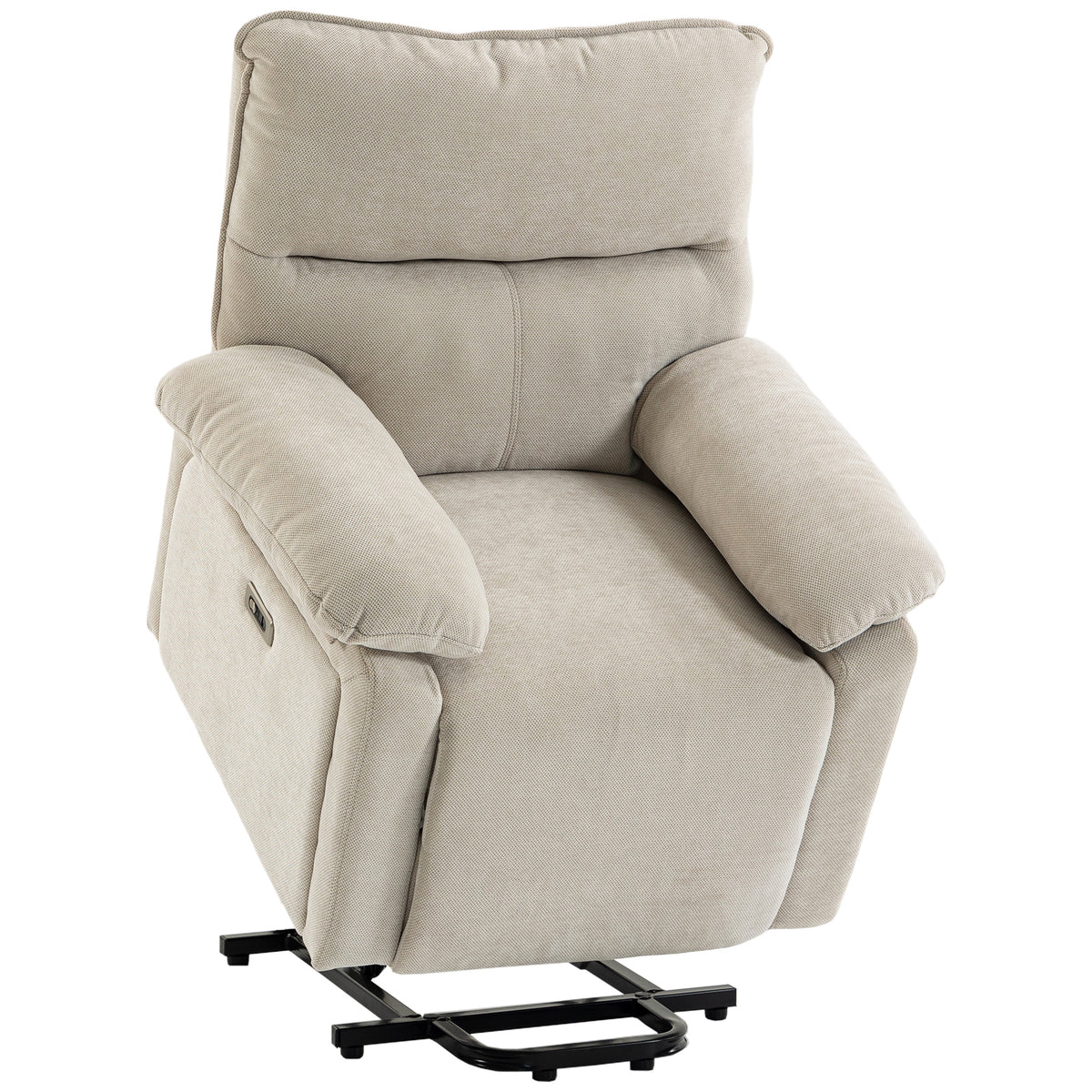 Electric lift recliner with massage & heat, chenille relax chair with high-density foam and thick backrest