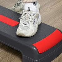 Stepper, height-adjustable aerobic stepper, red + black (9)
