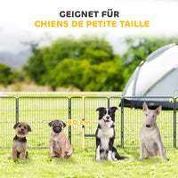 Puppy playpen, 16-panel foldable puppy run with door for small to medium dogs, 3.2 x 3.2 x 0.8 m, grey (6)