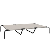 Outdoor Dog Cot, Elevated Dog Bed for Large Dogs, with Steel Frame, Breathable Mesh Fabric, 152x94x23 cm, Beige