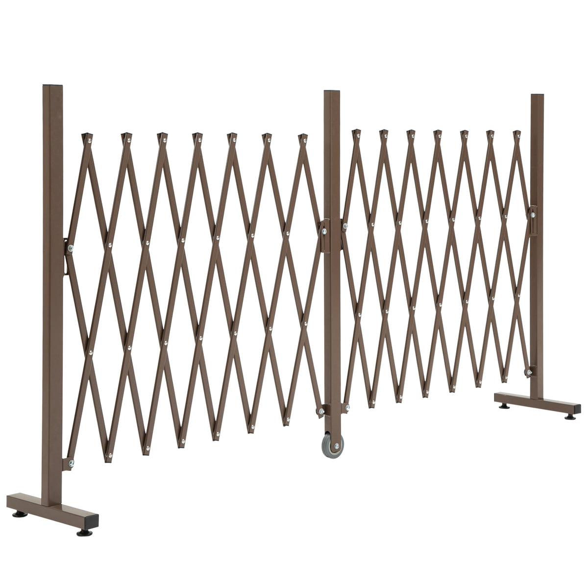 Scissor gate barrier expandable 52-405cm garden aluminium brown H103.5cm