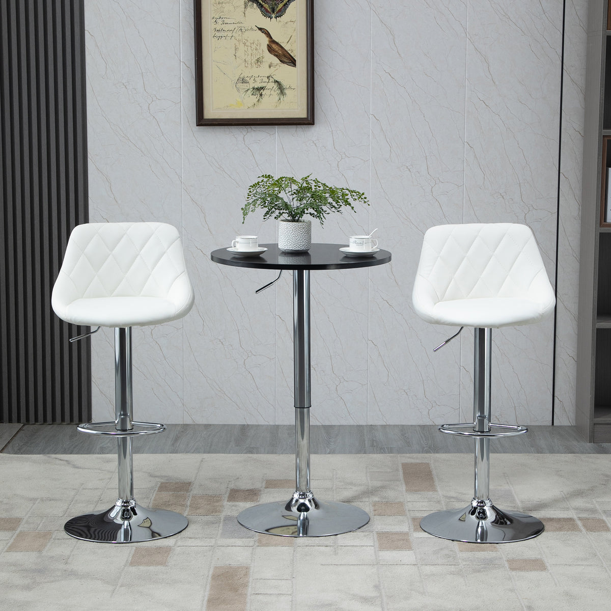 Modern round bar table dining table 360° swivel table height-adjustable bistro table standing table kitchen (2)