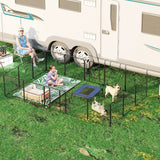 Puppy playpen, 16-panel foldable puppy run with door for small to medium dogs, 3.2 x 3.2 x 0.8 m, grey (2)