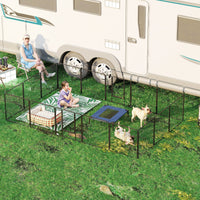 Puppy playpen, 16-panel foldable puppy run with door for small to medium dogs, 3.2 x 3.2 x 0.8 m, grey (2)