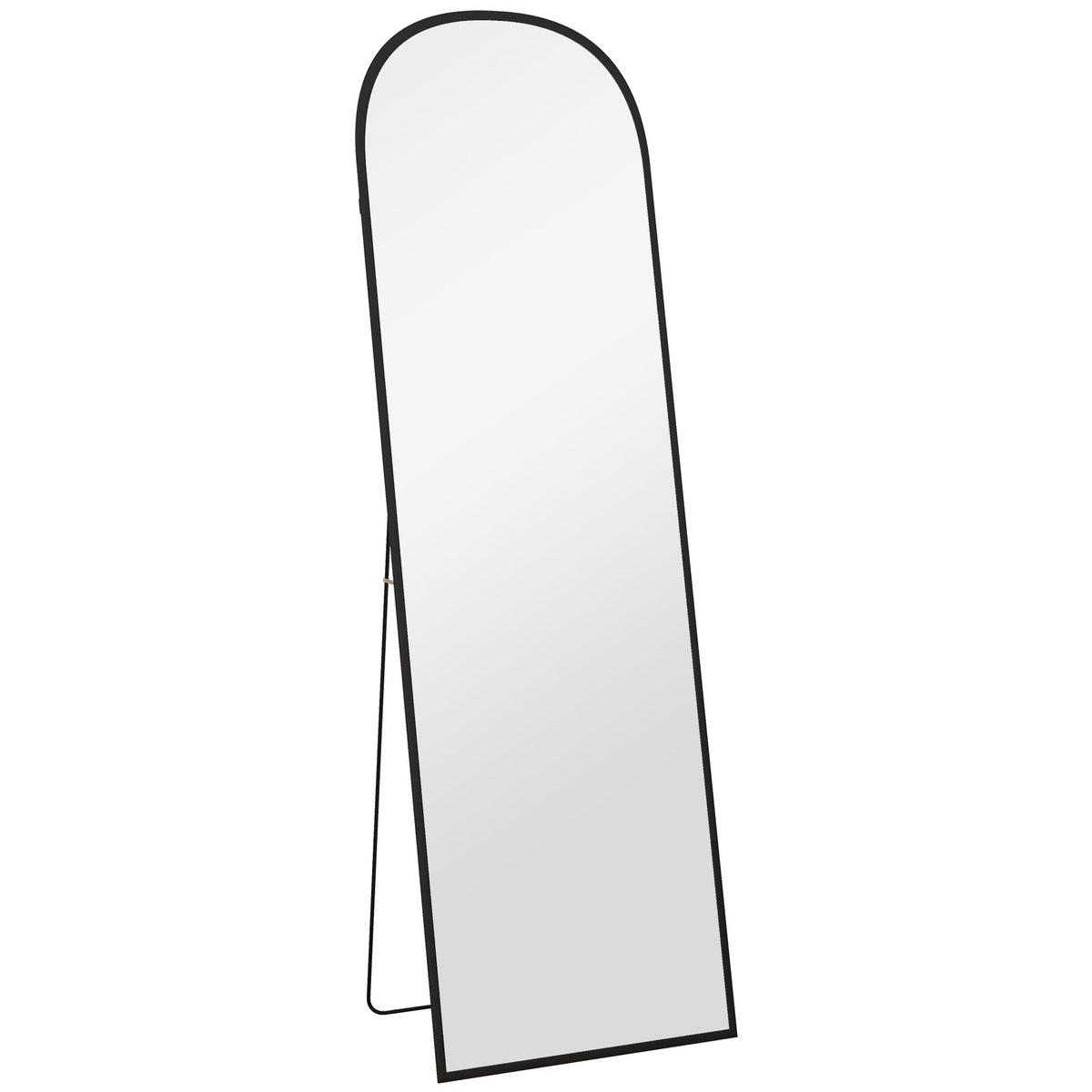 Full-length floor mirror, large mirror, modern design, 50 cm x 1.5 cm x 161.5 cm, black