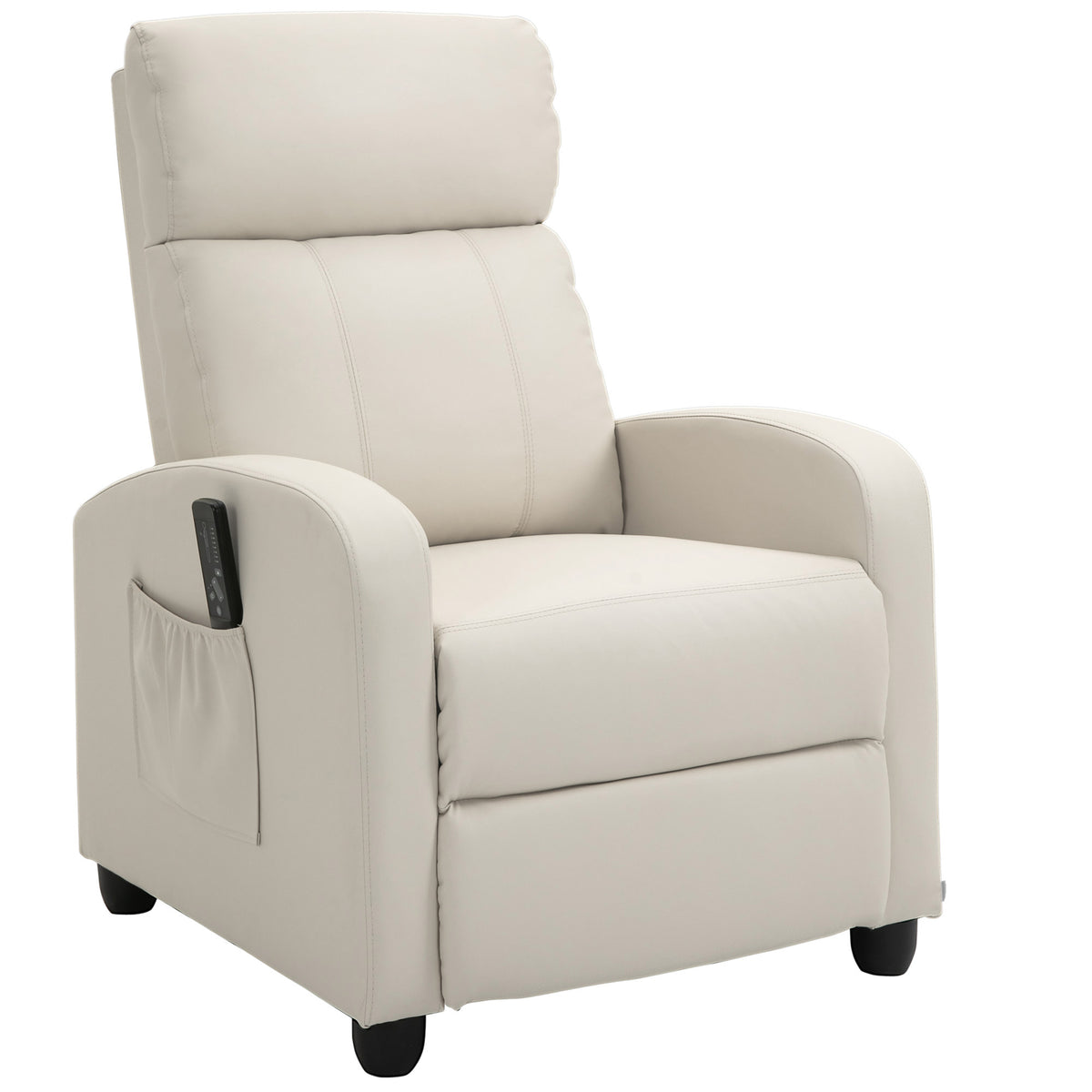 Recliner armchair, TV chair with vibration massage, reclining function, 2 massage points, remote control, 68 x