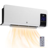 Electric heater, wall-mounted, oscillation function, 2 modes, timer, LED display, white