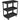 Workshop trolley with 3 shelves and side holder, 4 casters, 70.5 x 35 x 82.5 cm, black