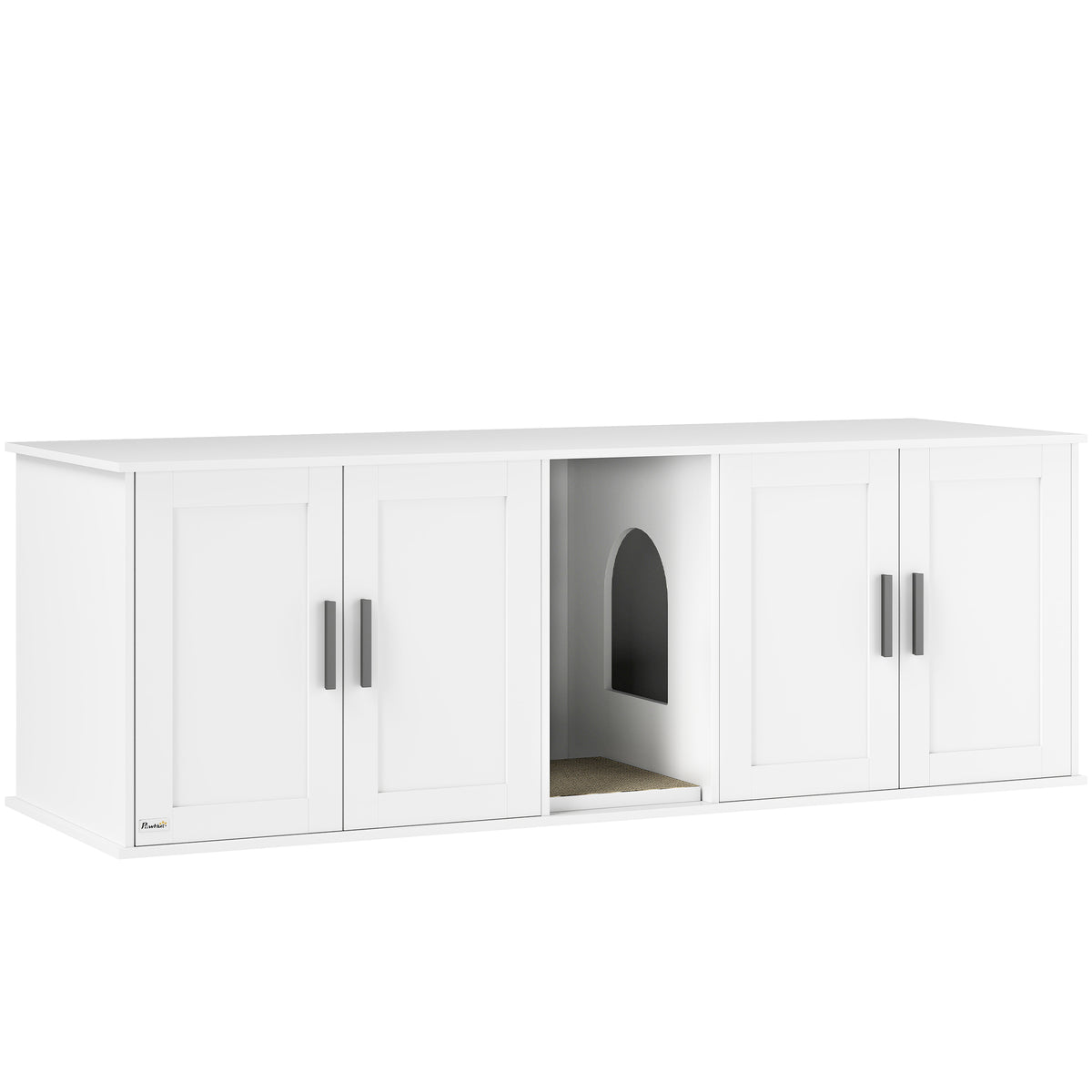 Cat Litter Box Enclosure Cat House with Door Partition Litter Box Furniture for Large Cats 145 x 49 x 51 cm